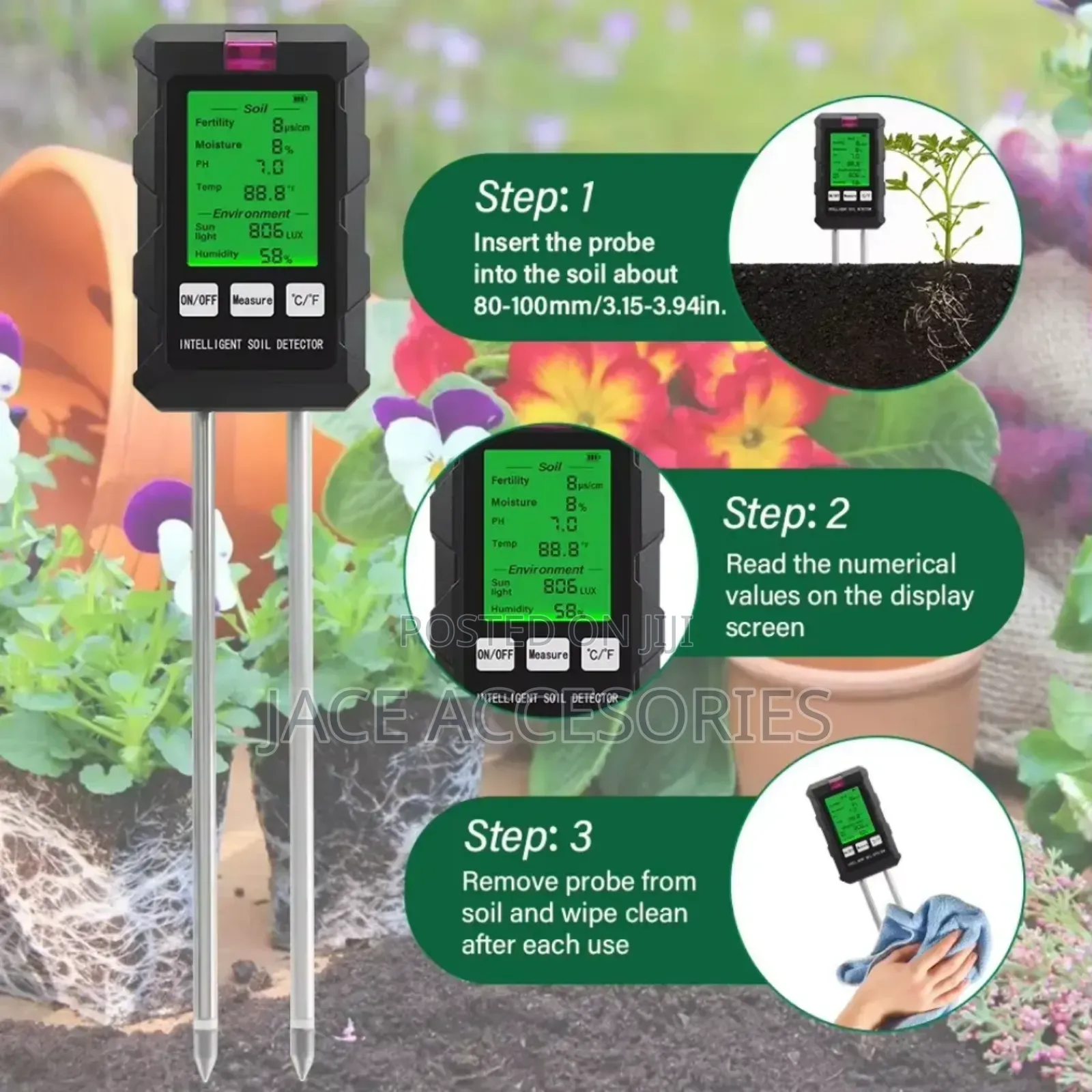 New Soil Tester 6 In 1, Ph,Fertility,Moisture