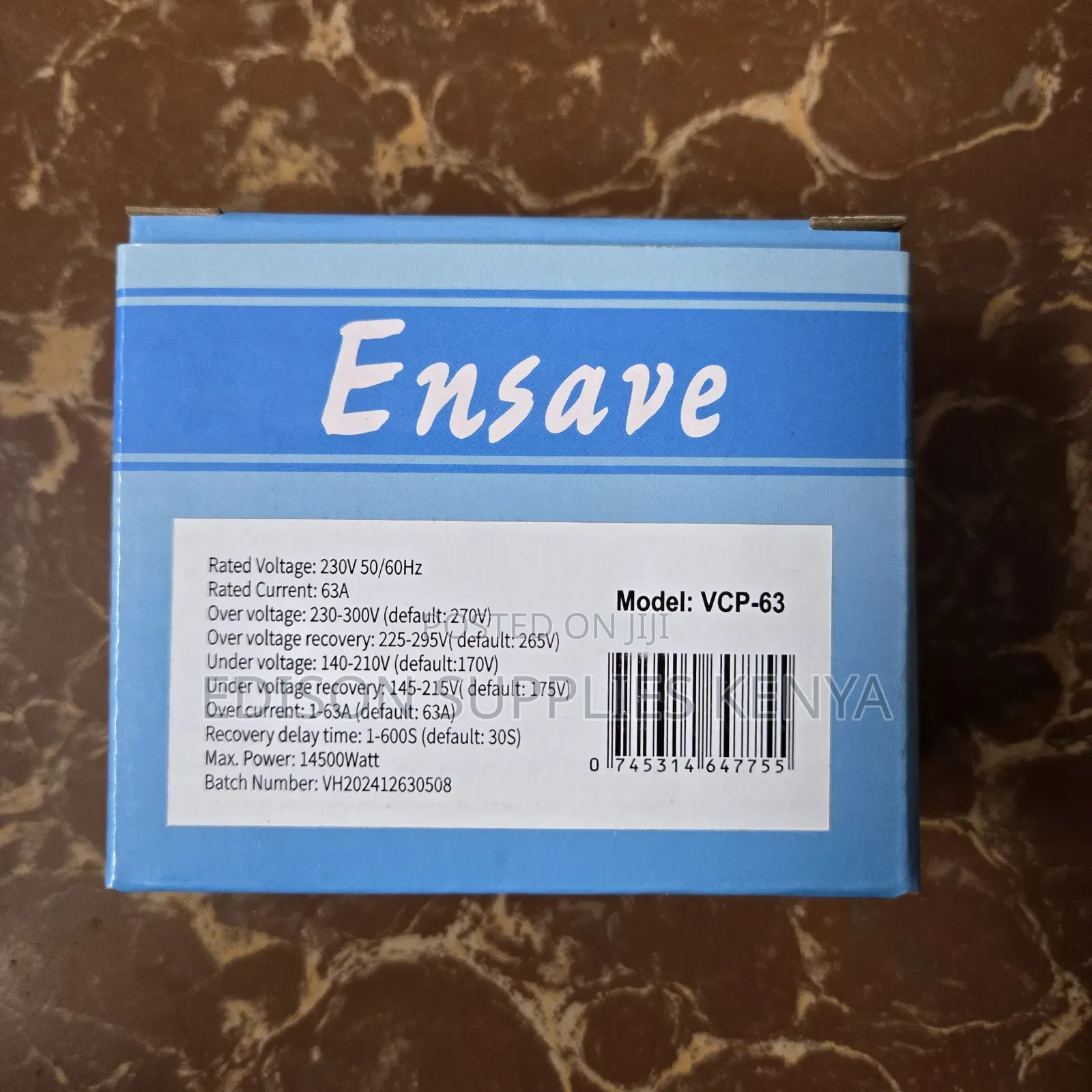 Ensave Voltage Protector 63amps Adjustable Current Surge 63a