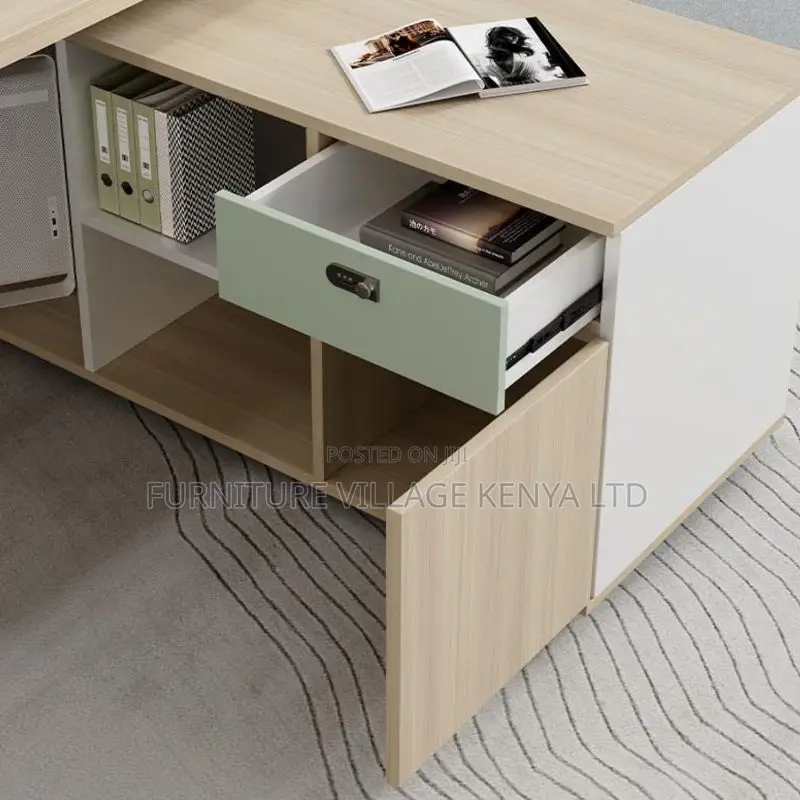 Office Desk:180cm Workstation Desk -Built-in Wire Organizer
