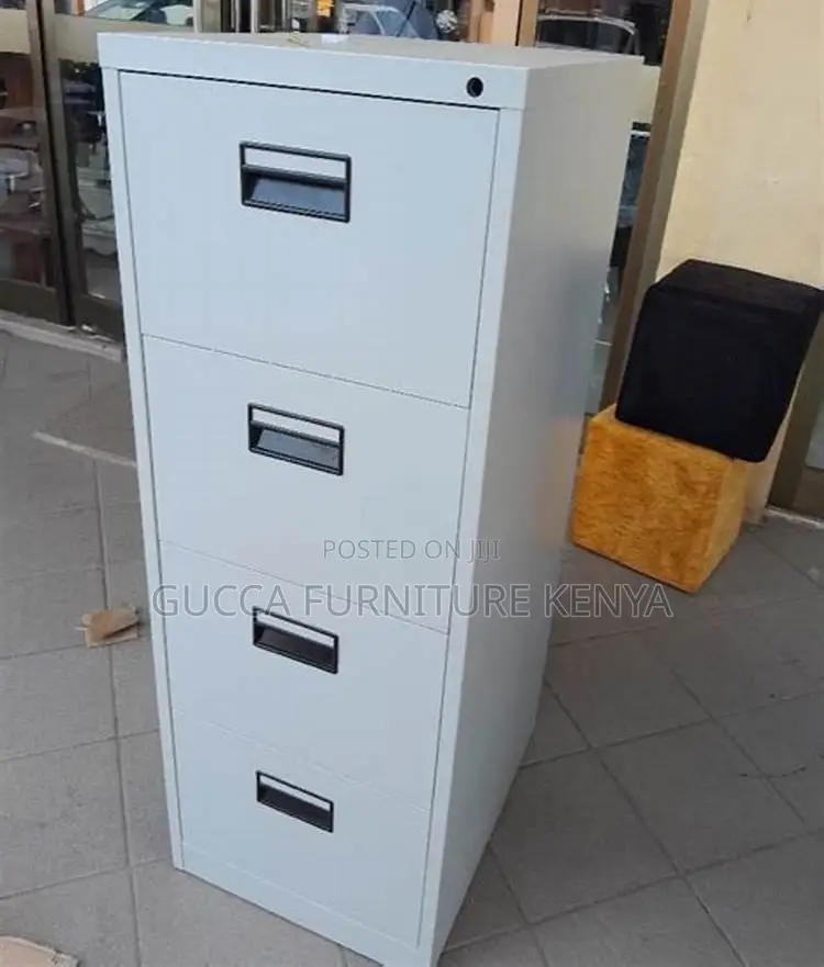 Cabinets:Industrial Steel Frame 4-Drawer Filing Cabinet