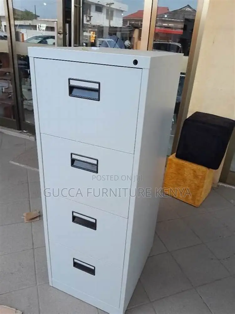 Cabinets:Industrial Steel Frame 4-Drawer Filing Cabinet
