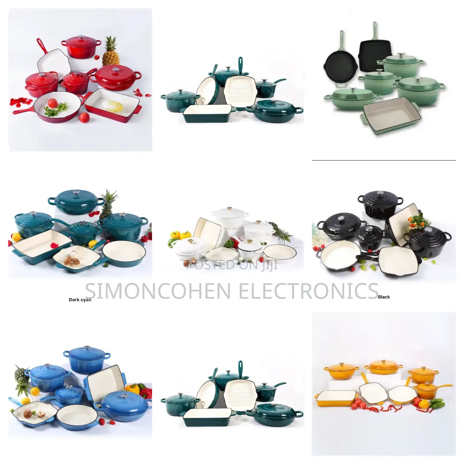 11pcs Enamel Cast Iron Cooking Pots
