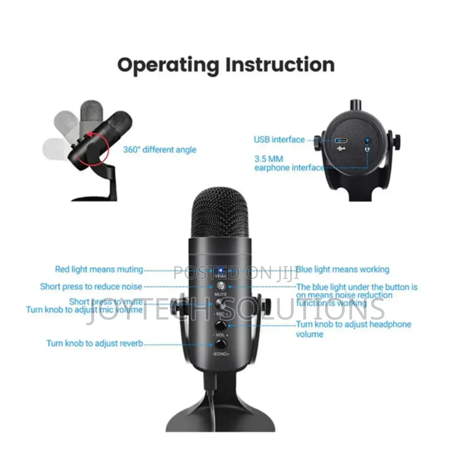 Mc-Pw8 Stable Transmission 360'rotating Mic
