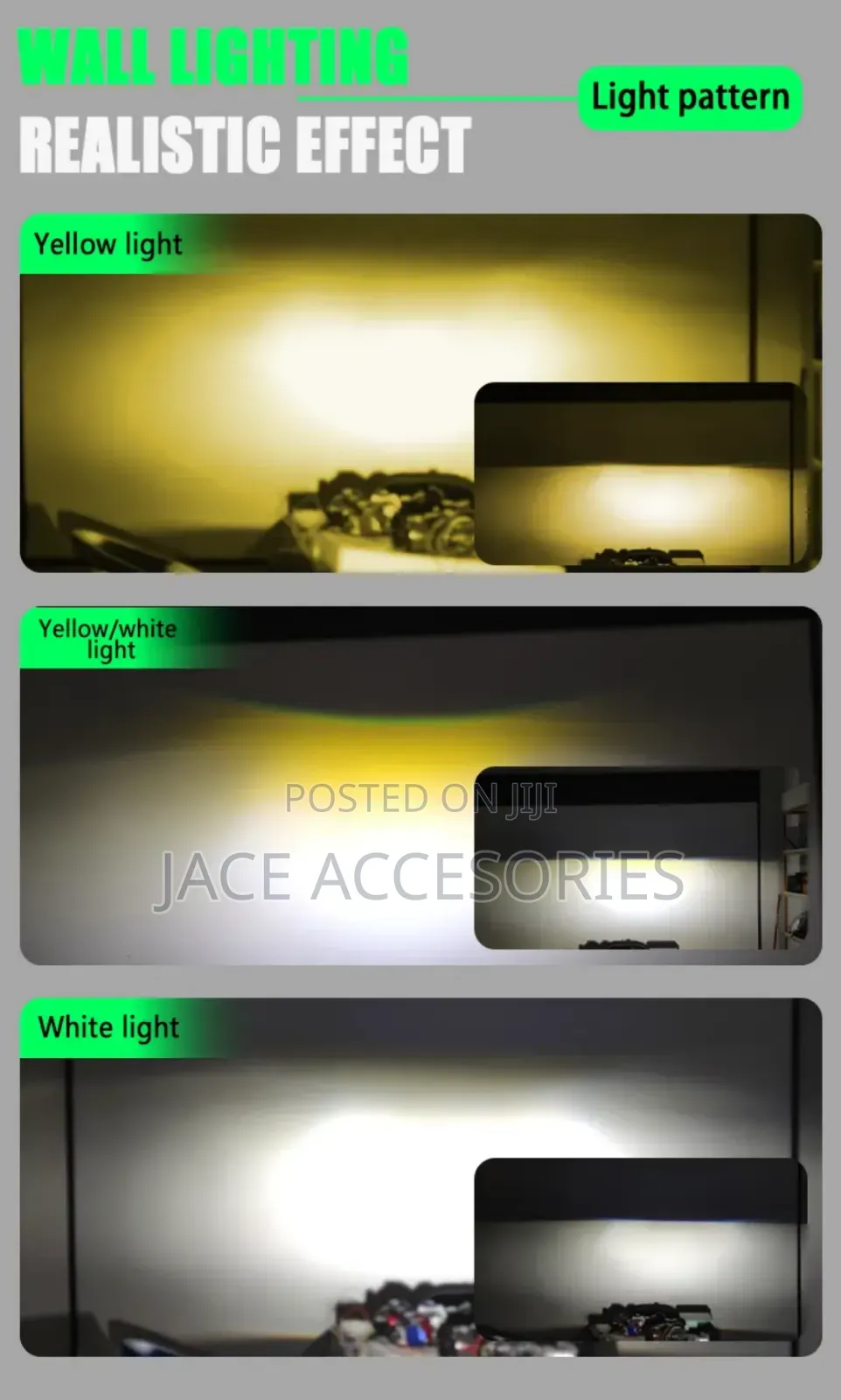 White Yellow Car Biled Fog Lights