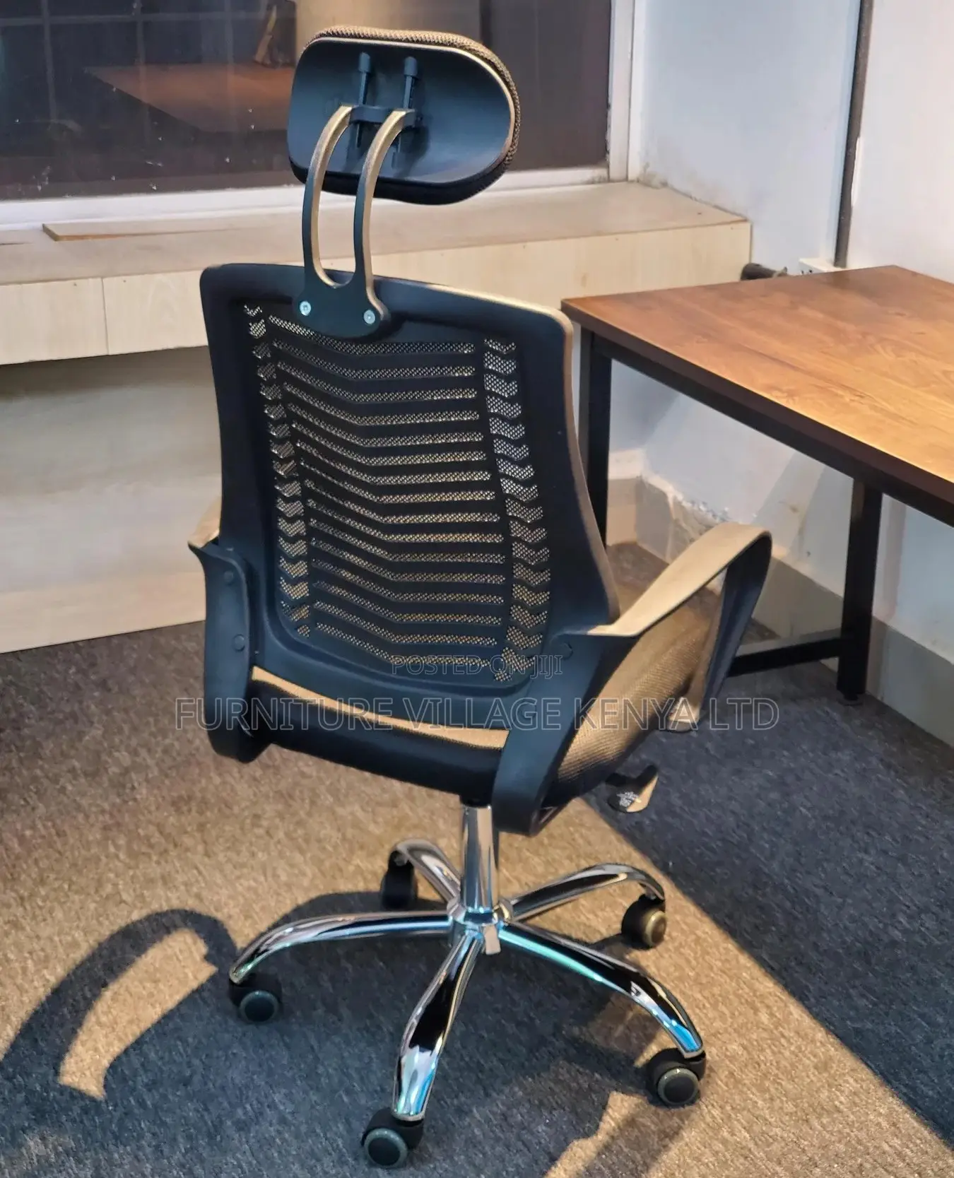 Office Chair:Simple Ergonomic Headrest Seat -Fabric Seating