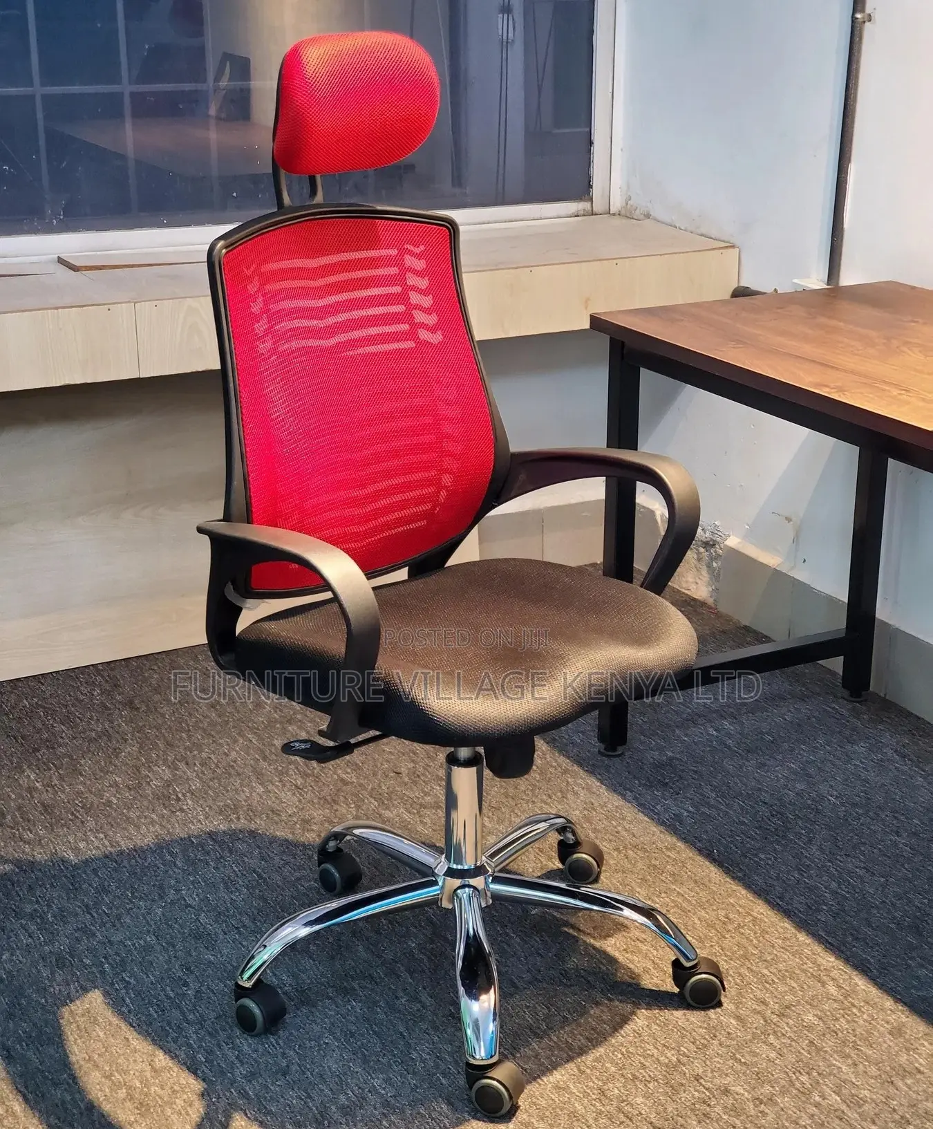Office Chair:Simple Ergonomic Headrest Seat -Fabric Seating