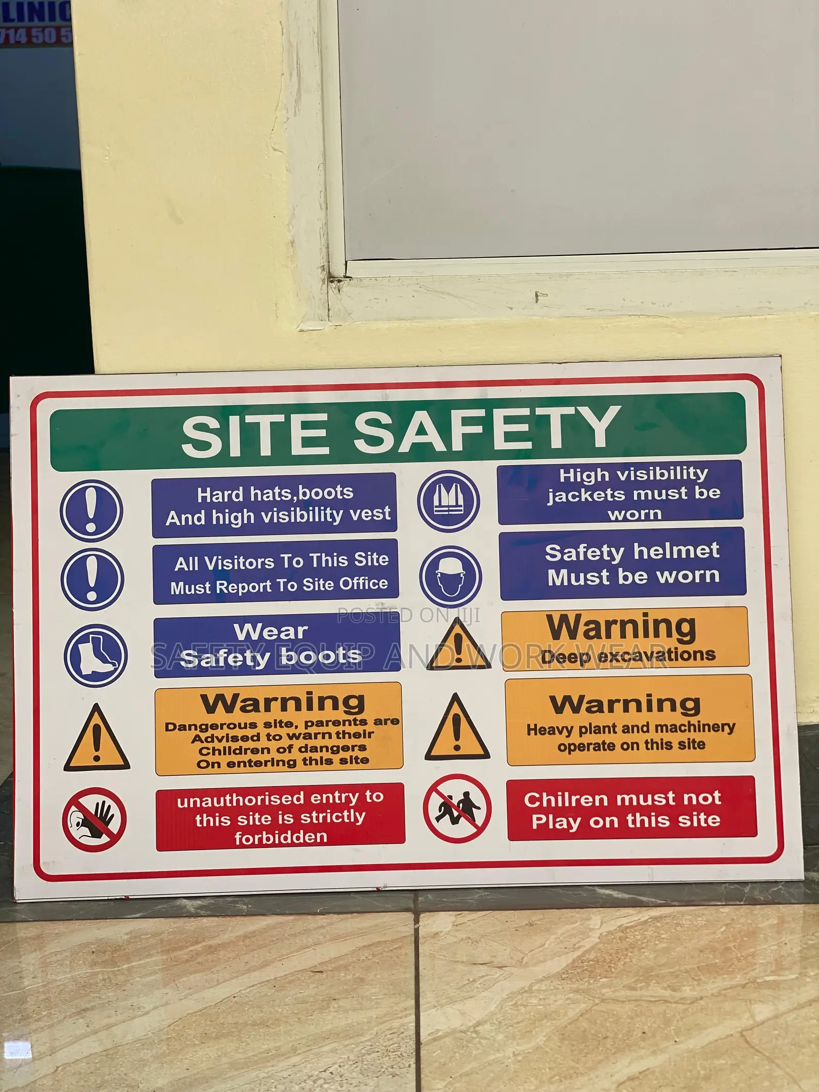 Site Safety Sign – No Entry Without Reflective Vest