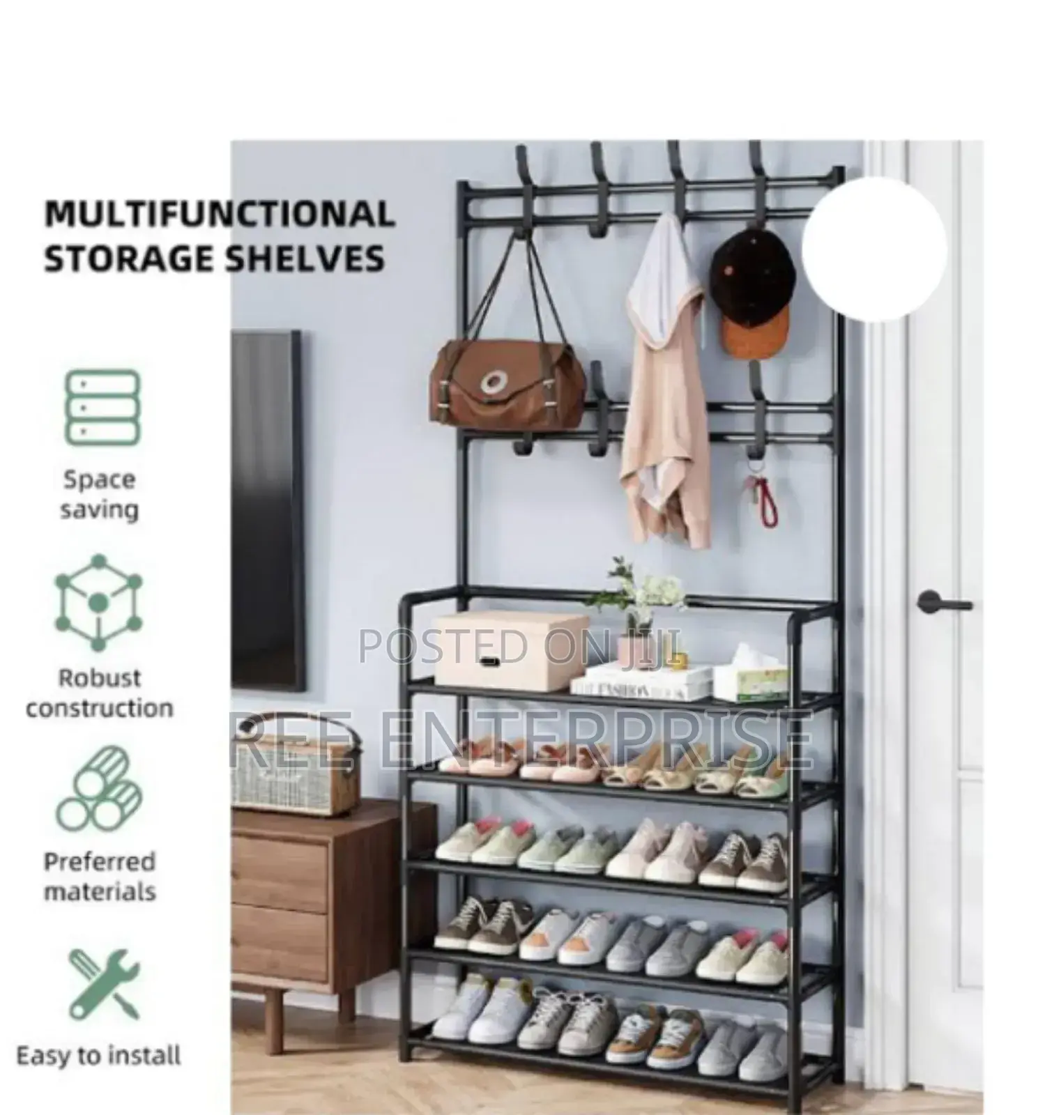 Versatile All-in-1 Shoe Rack/Coat Rack/Cap