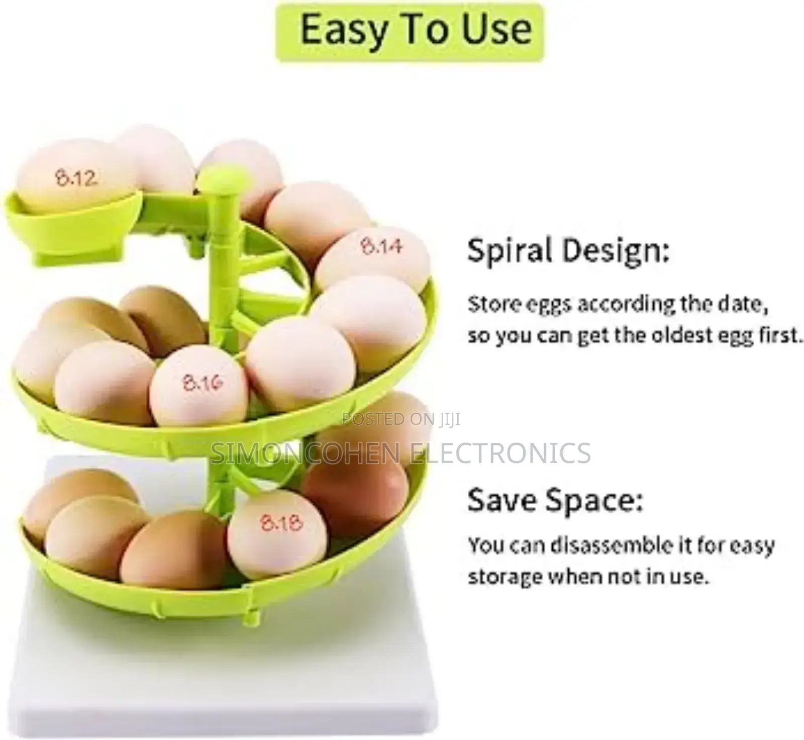 Sliding Spiral Egg Holder