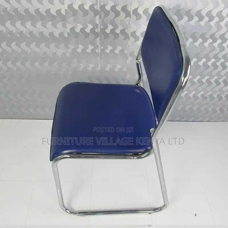 Office Chair: Chrome Stacked Office Leather Mesh Staff
