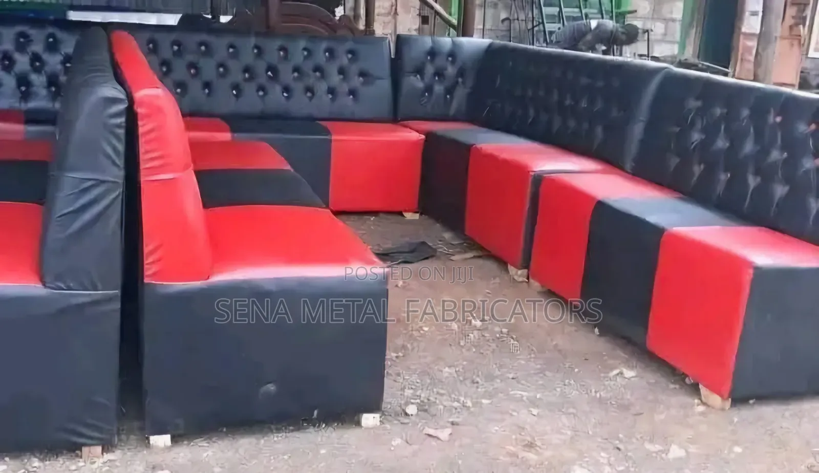 Red and Black Couches for Bars and Lounges.