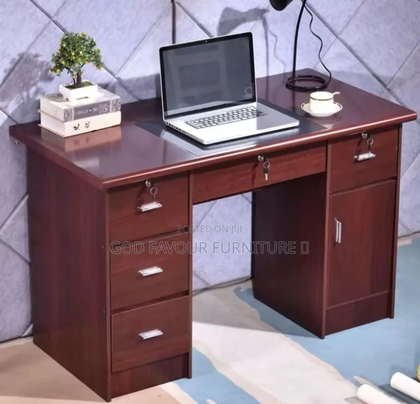 Brown Elegant Modern Executive Office Desk/Table Wz5aj