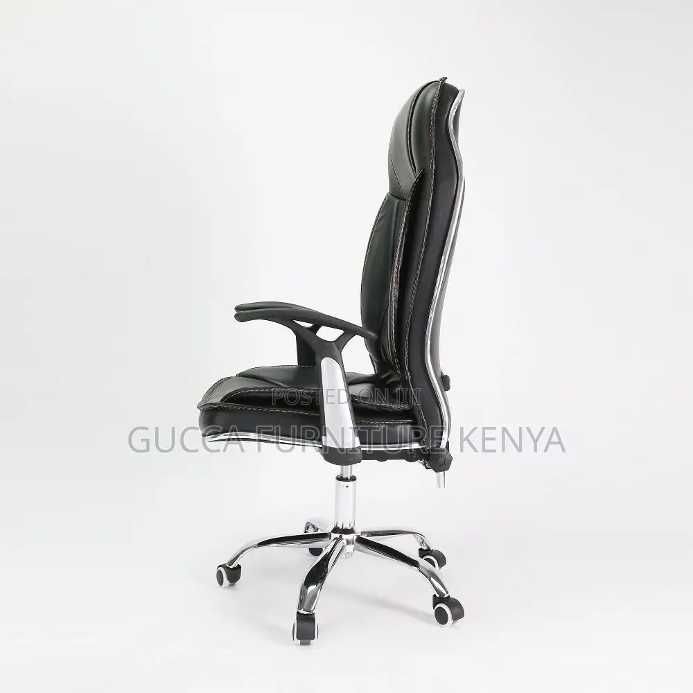 Office Chair: Clerical Leather Chair With Pp Plastic Hands