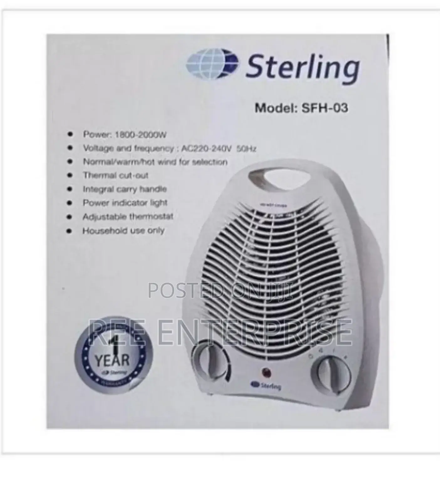 Thermal Cut Off Sterling Fan Heater