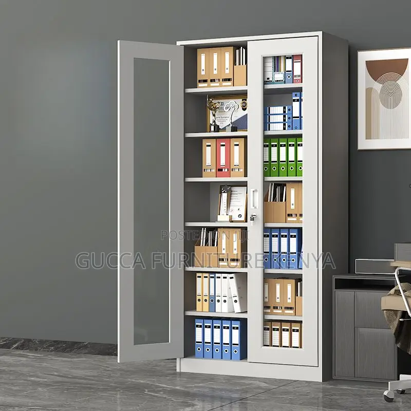 Cabinets:Metallic Rust Resistant 2-Door White File Cabinet