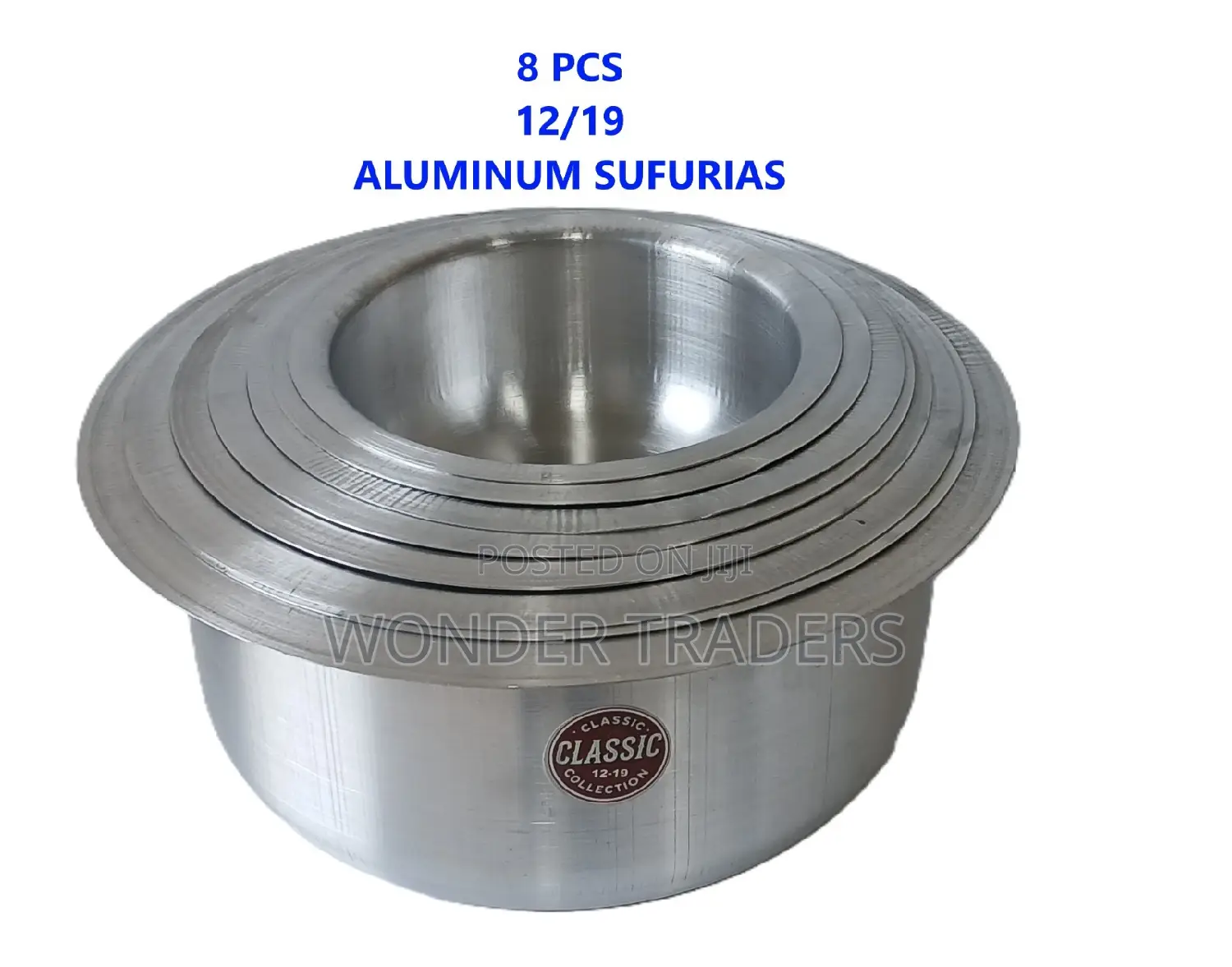 8pc Aluminium Sufuria 
Light Sufuria 
Loose