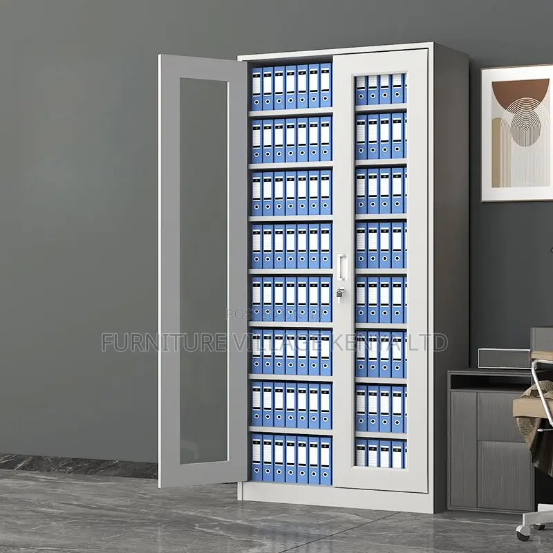 Cabinets: Sleek Rust-Resistant White 2-Door Display Cabinet