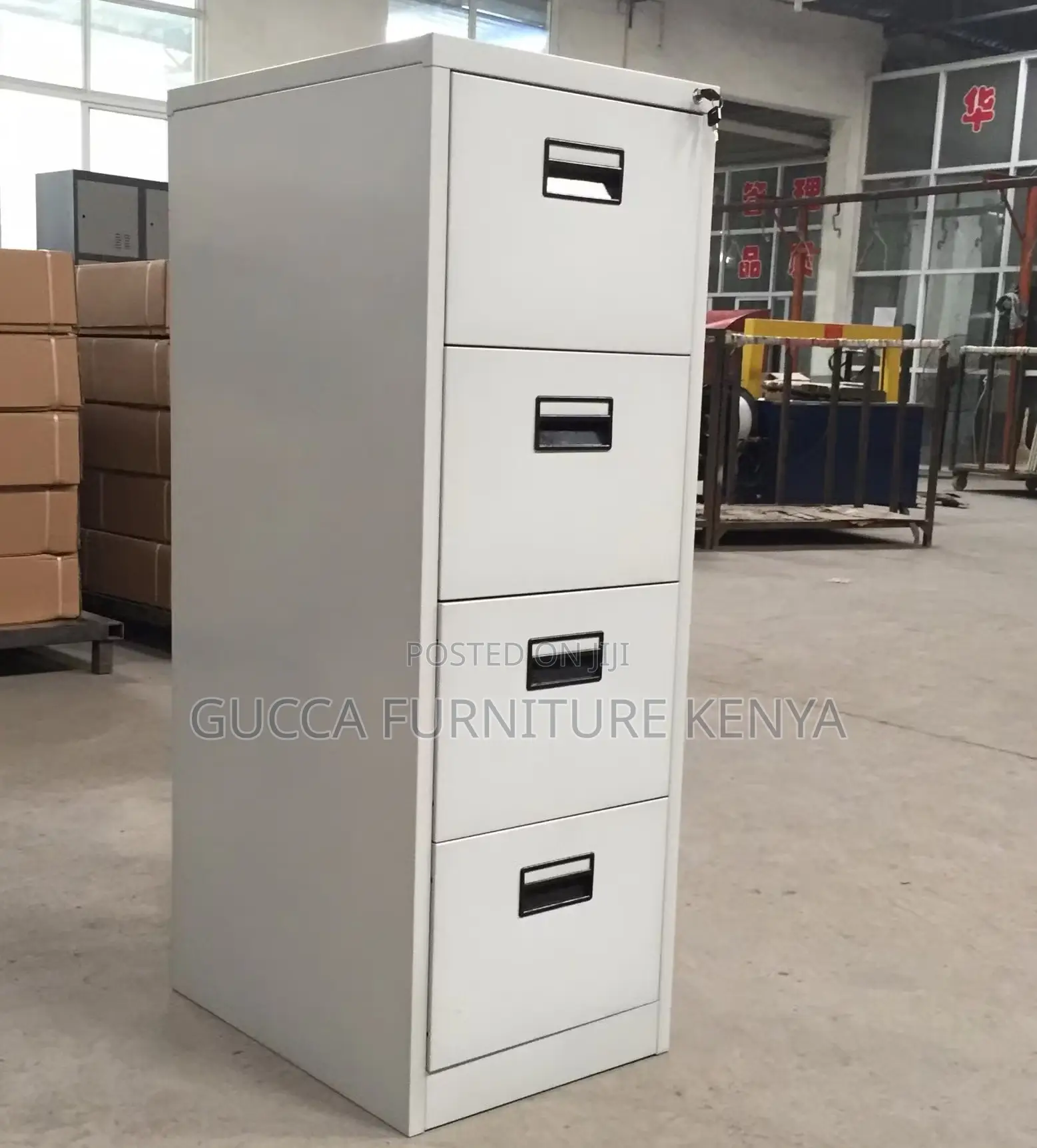 Cabinets:4-Drawer Metallic Storage Furniture for Executives