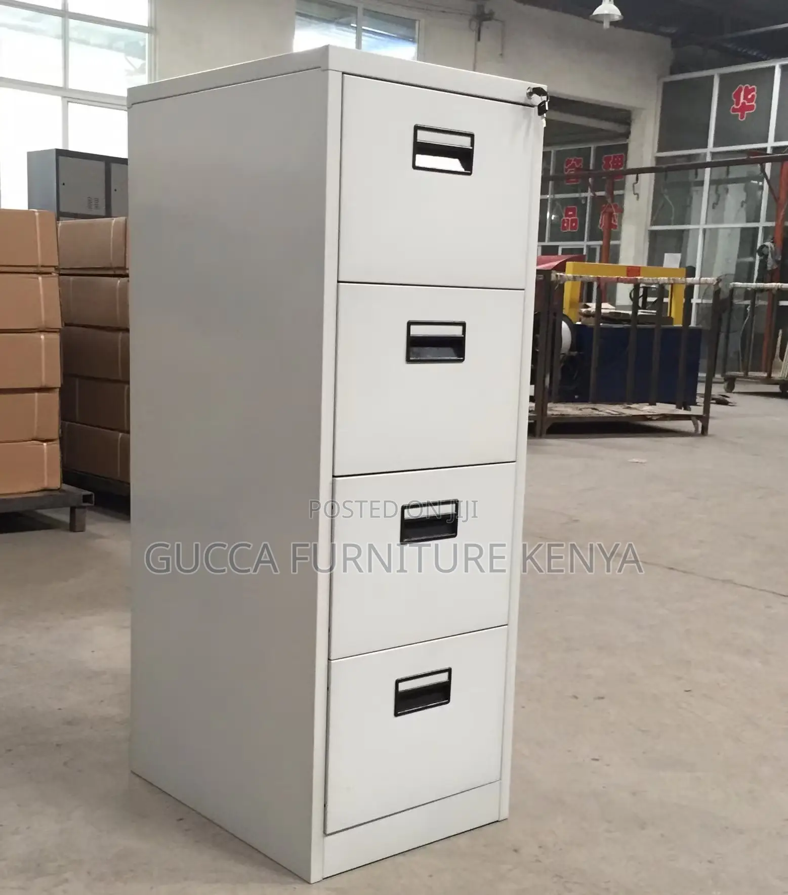 Cabinets:4-Drawer Metallic Storage Furniture for Executives