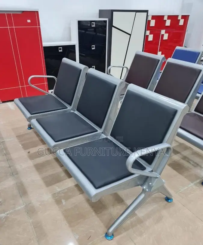 Office Bench:3-Seater Metallic Executive Visitor's Bench