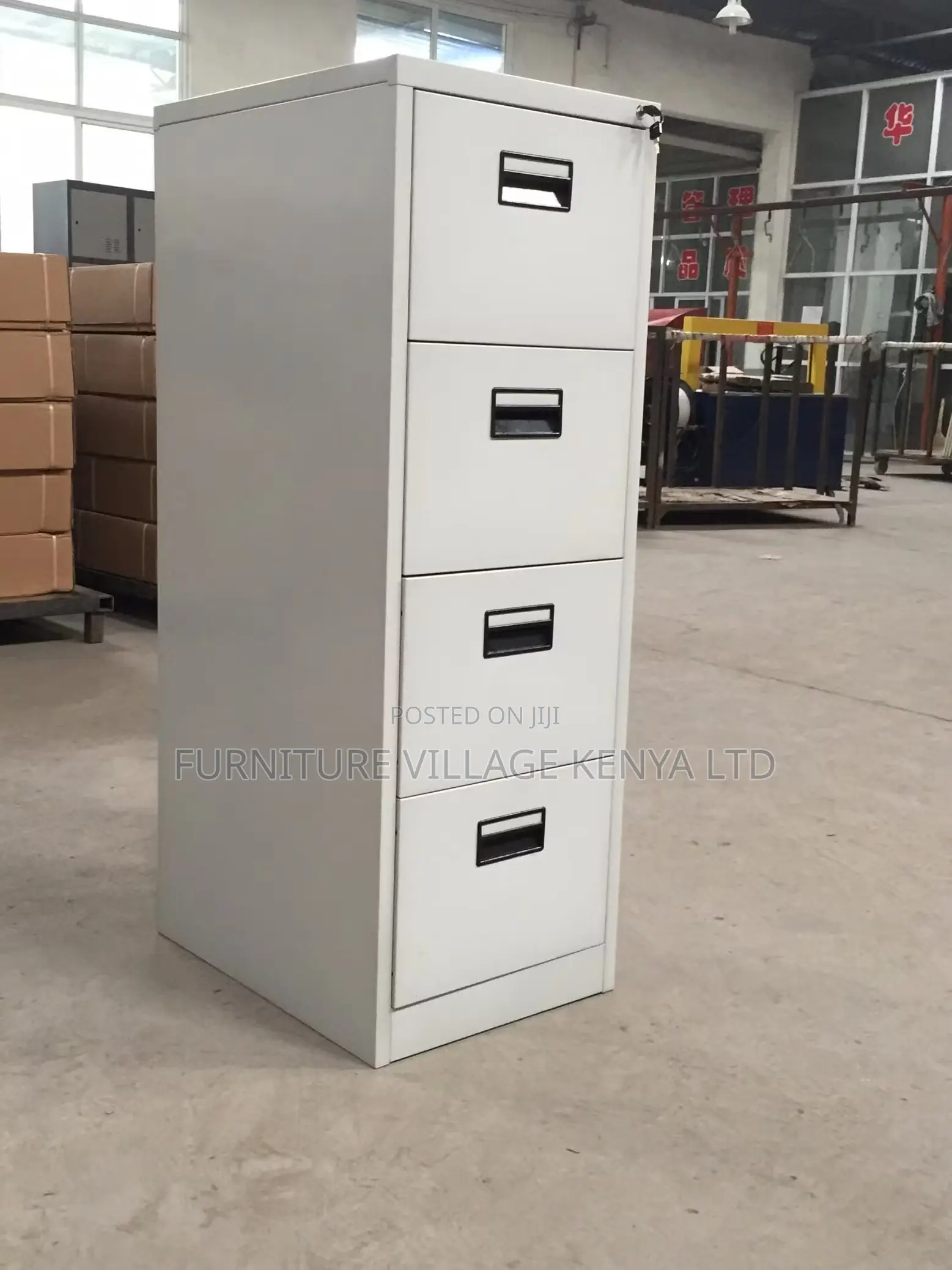 Cabinets:Premium 4-Drawer Metallic Storage Unit for Offices