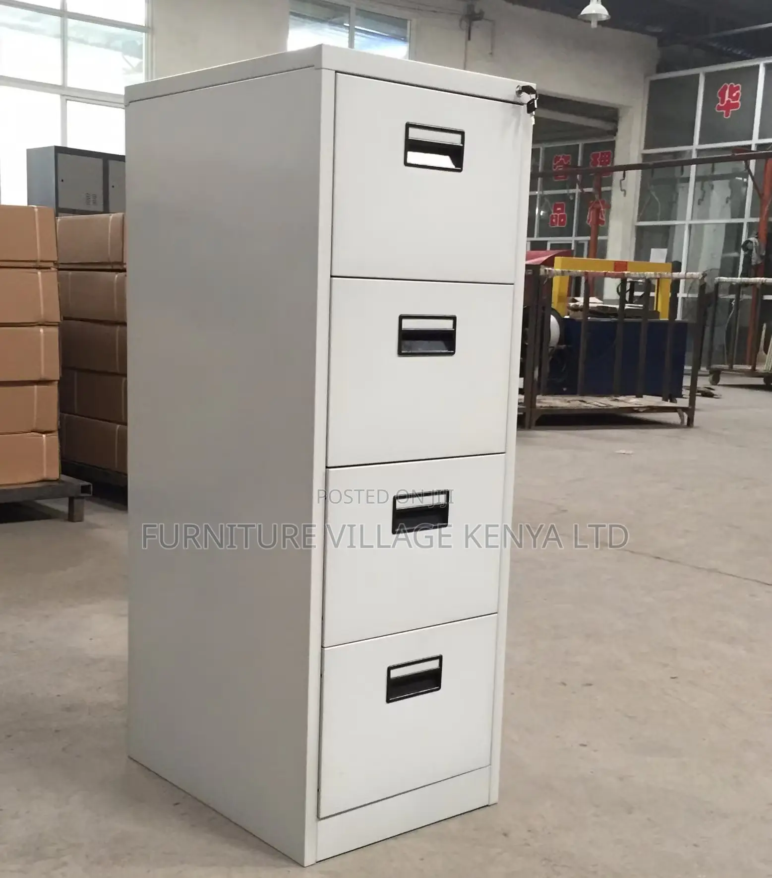 Cabinets:Premium 4-Drawer Metallic Storage Unit for Offices