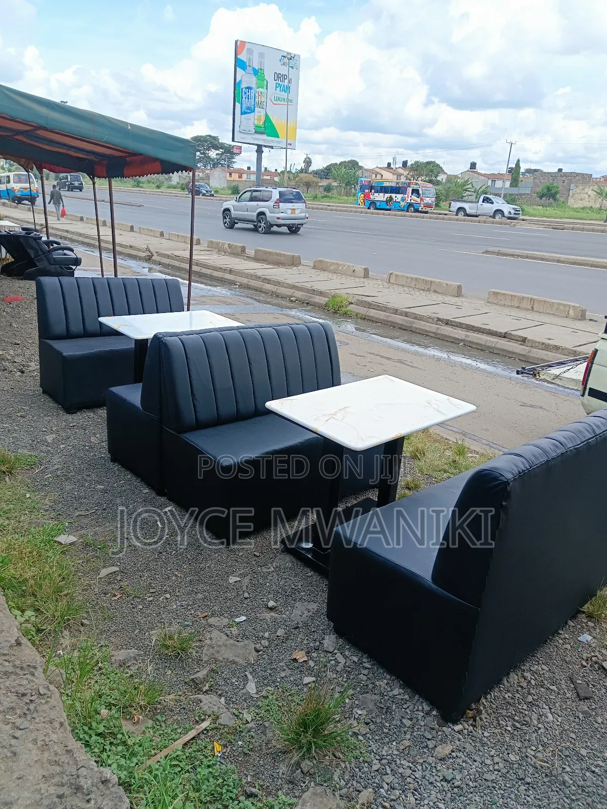 Back to Back Restaurant Couches, Black Latest Design