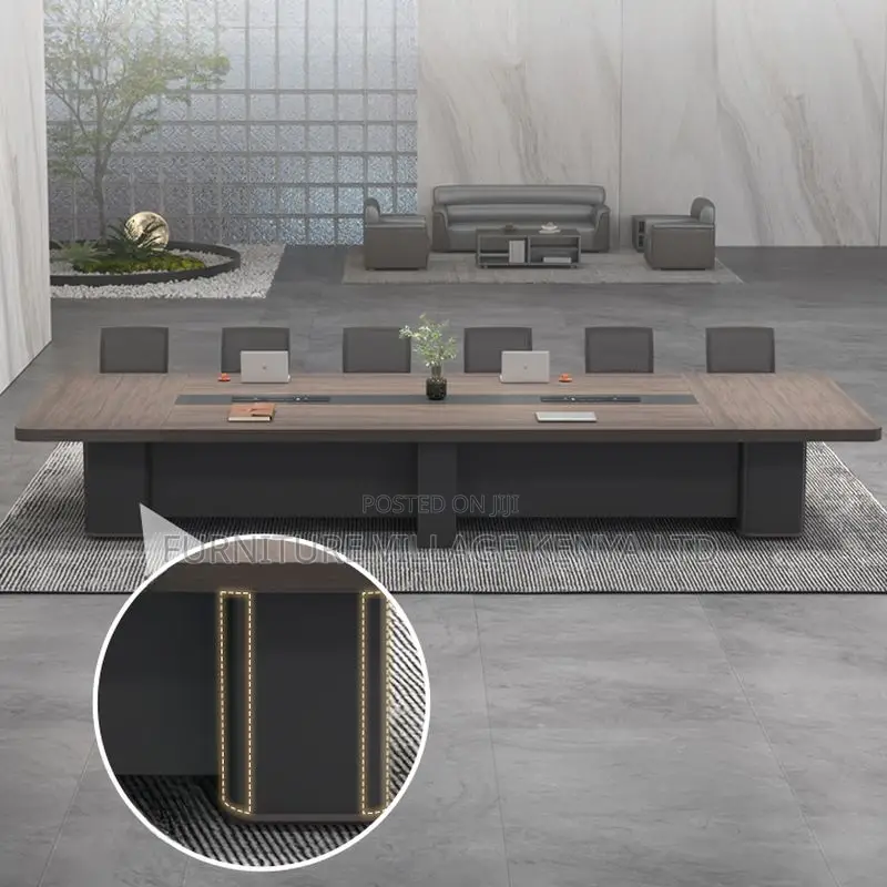 Office Table: Large Solid Wood Meeting Table – Seats 12-14