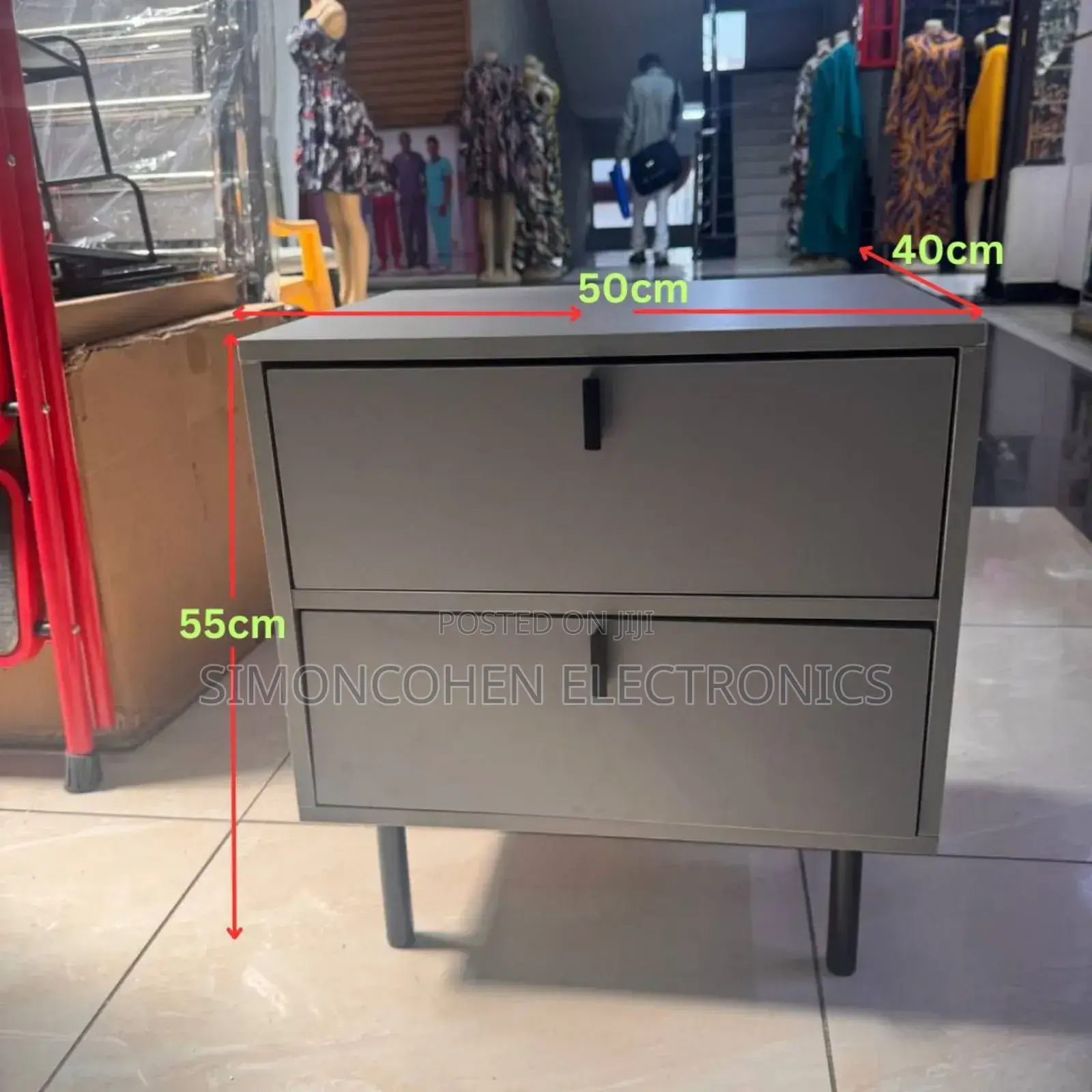 Modern Bedside Table Wood Nightstand With 2 Drawers