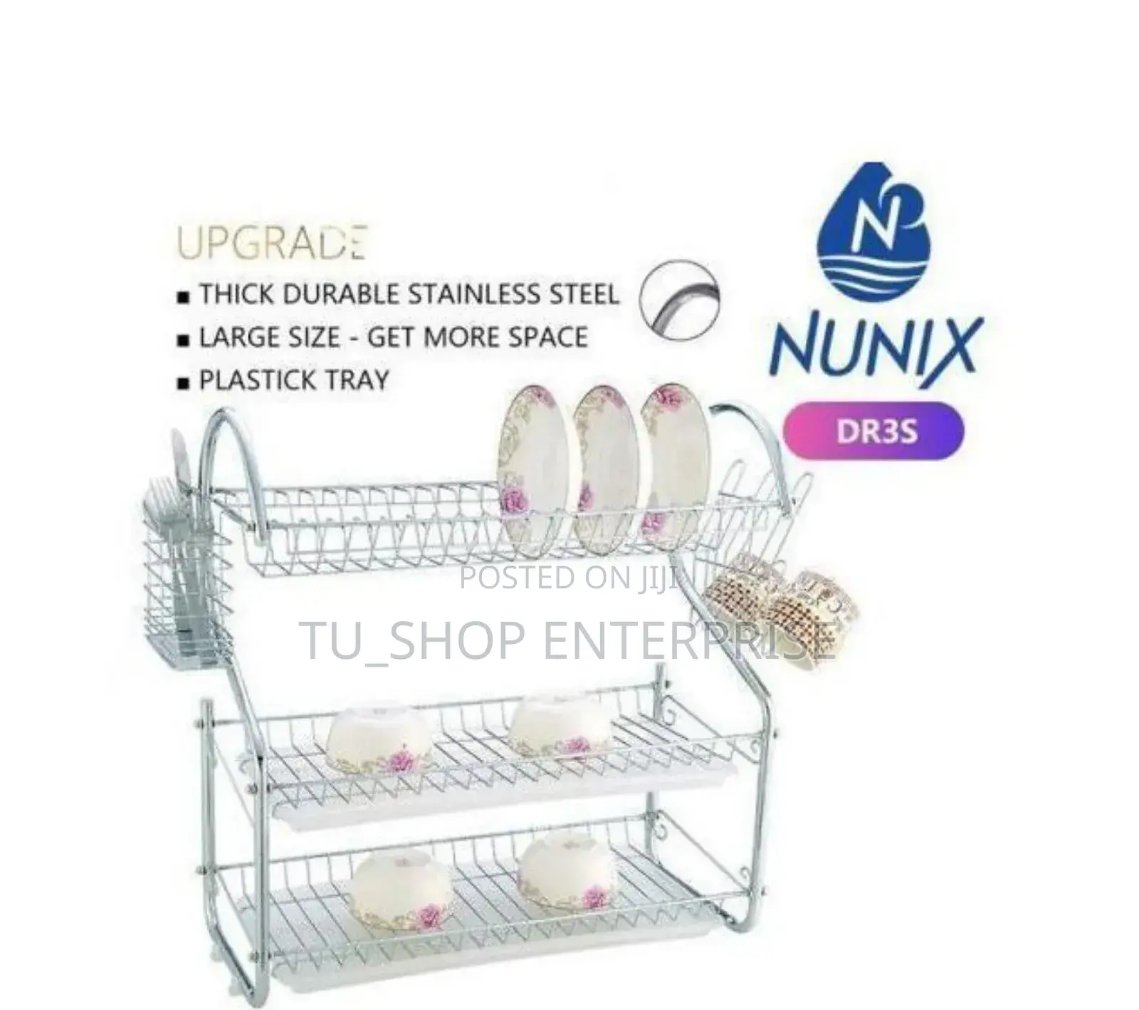 Dish Rack! - 3 Tier + Drain Board