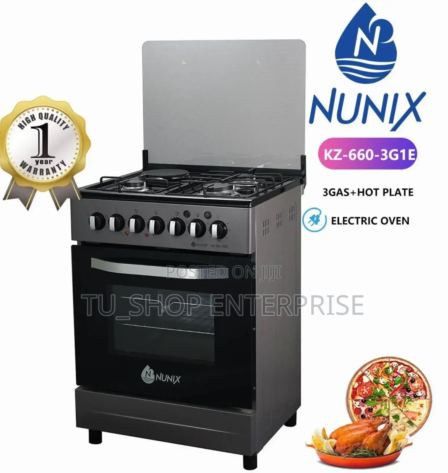 Standing Cooker! Nunix 50*55 3+1 Frees With Electric Oven