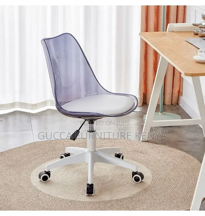 Office Chair:Acrylic Clear Desk Armless Swivel Chair