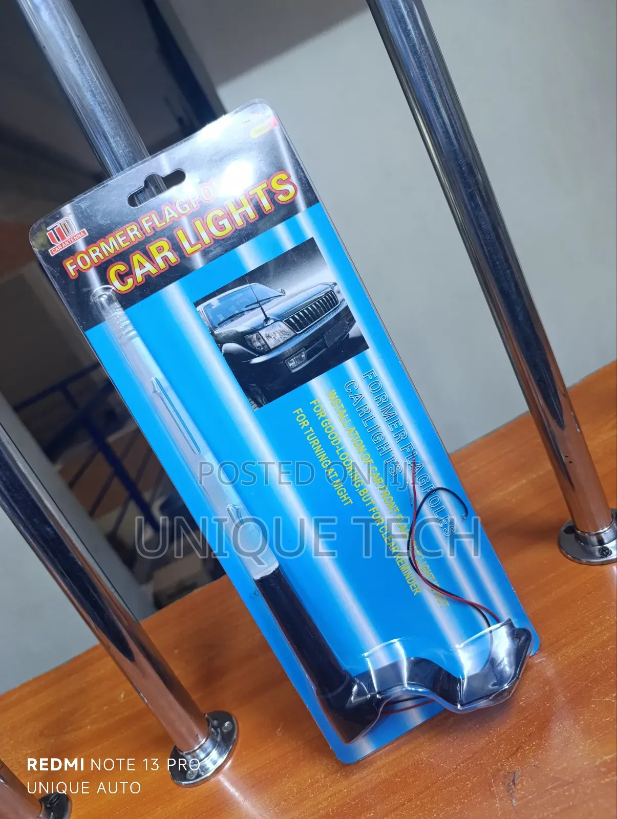 Car Front Led Aerial Flagpole