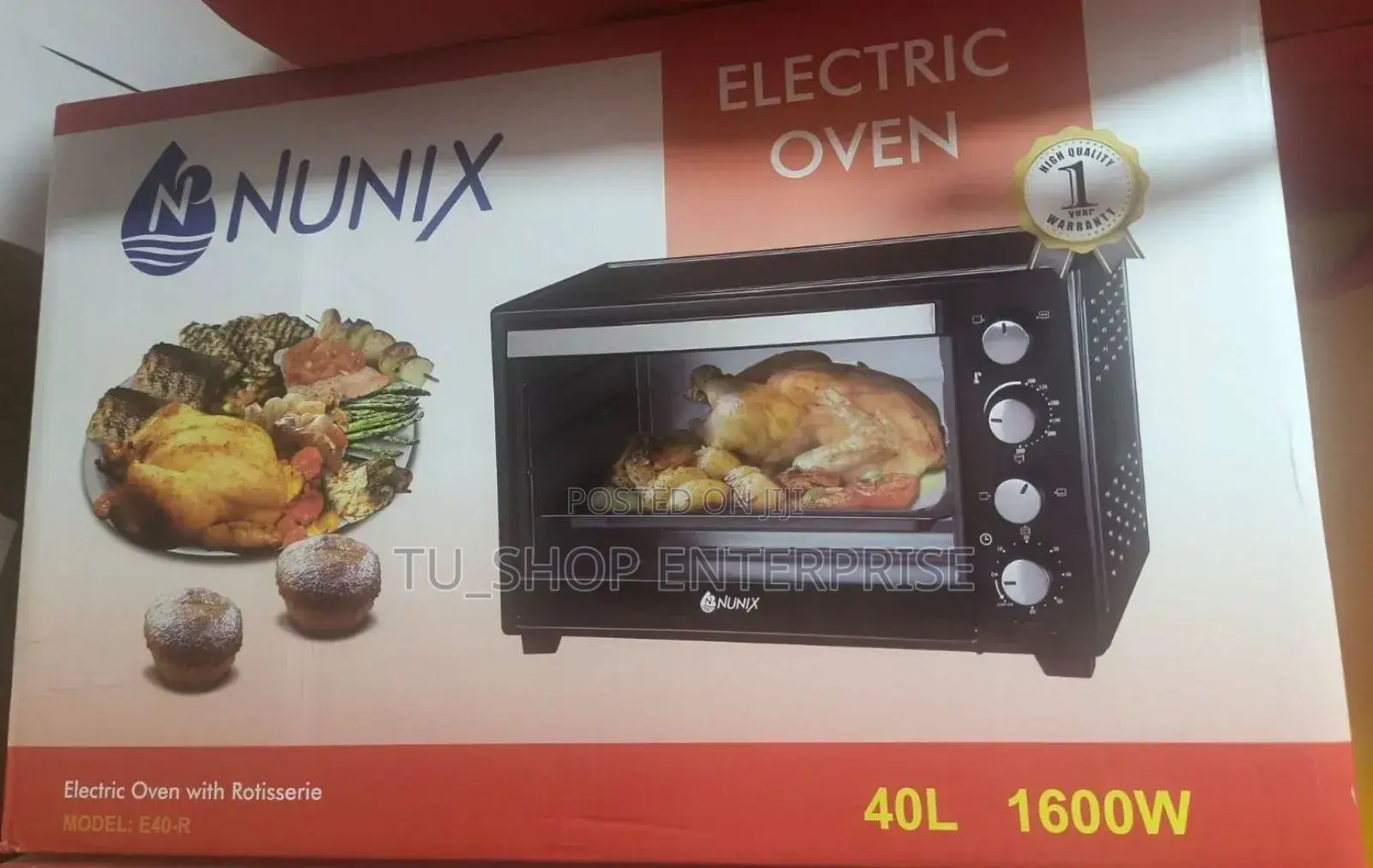 Oven! 
Nunix 4 Knob Settings 40 Litres Rotisserie Oven