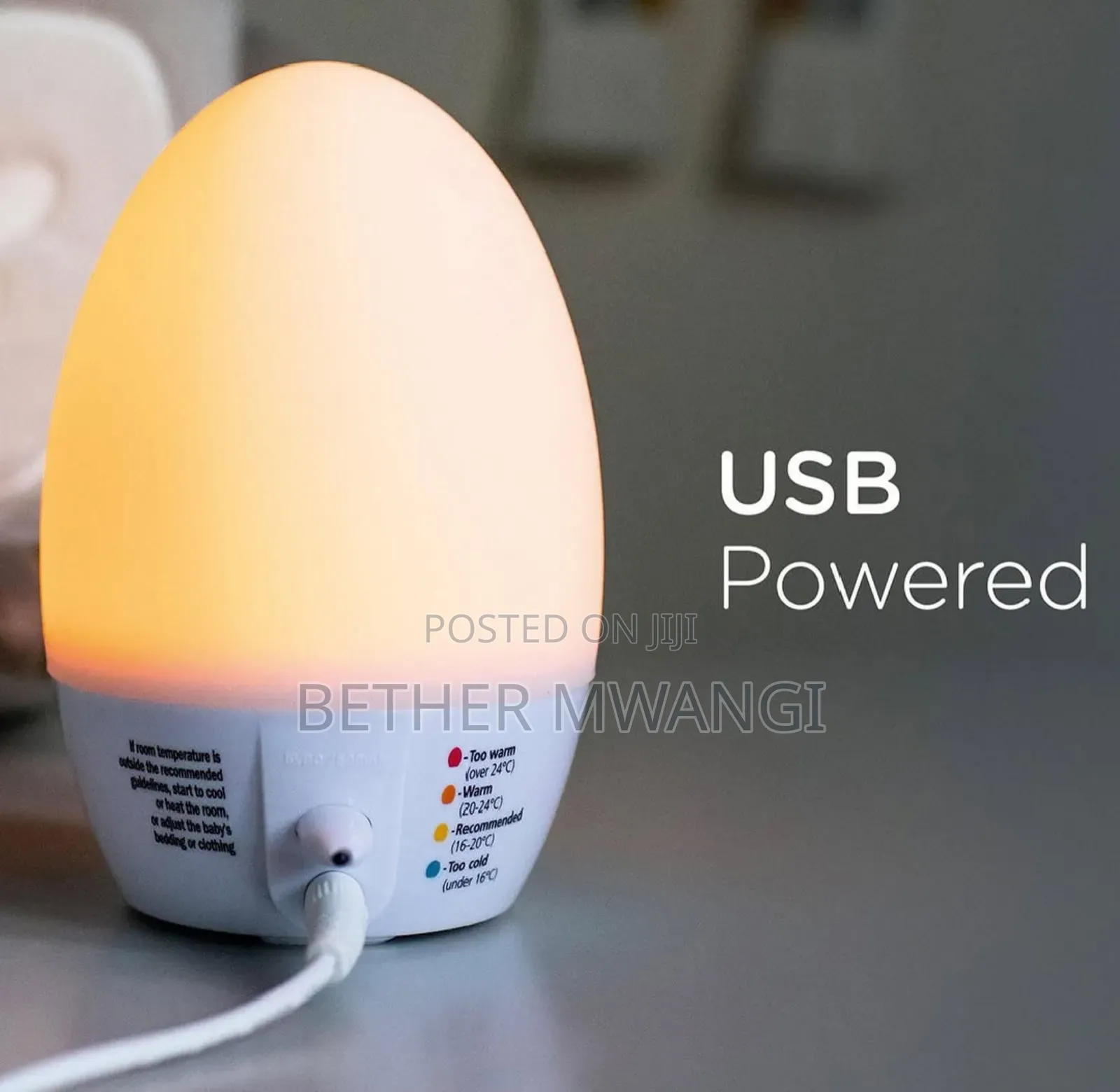 Groegg2 Digital Colour Changing Room Temperature Night Light