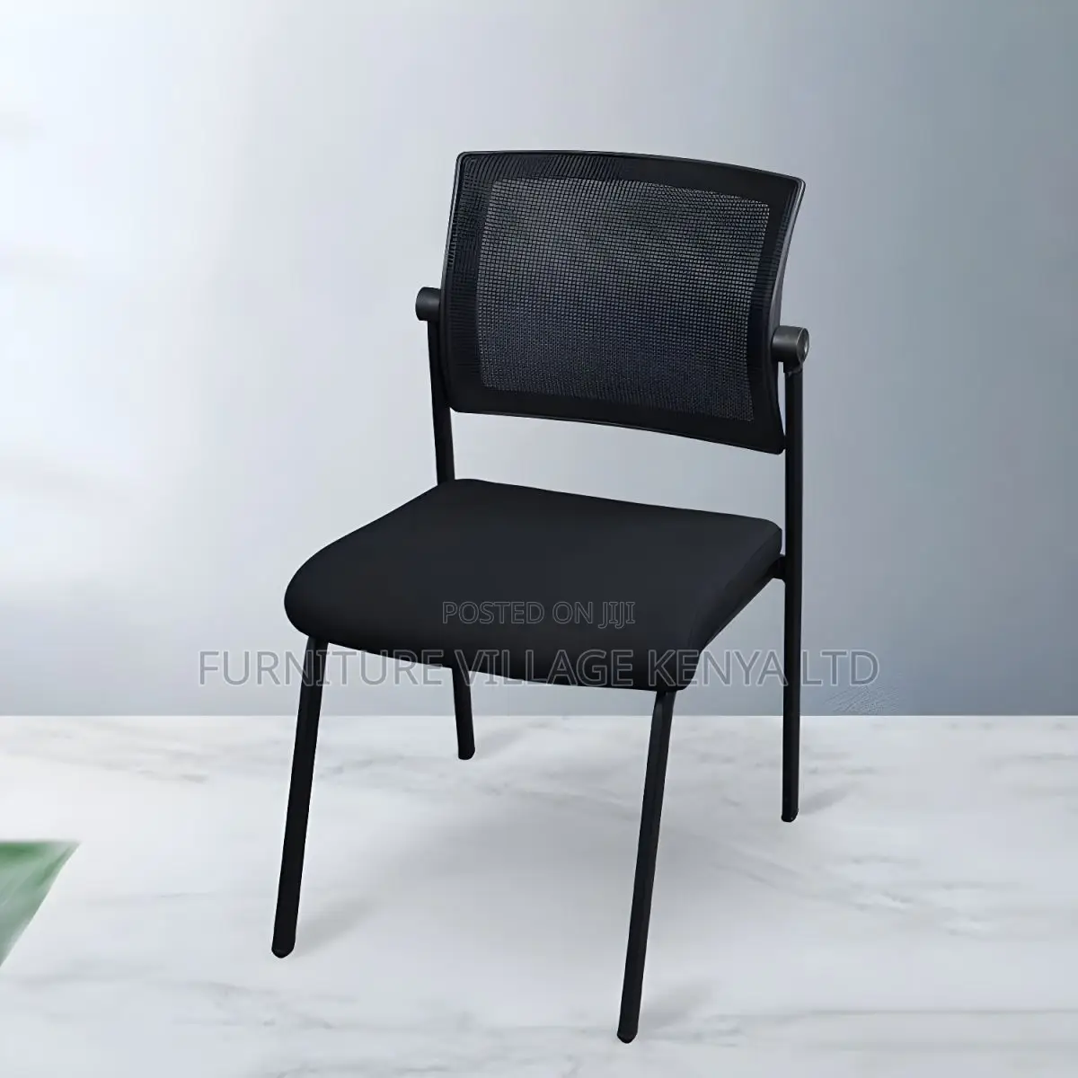 Office Chair:Lightweight Black Mesh Chair With Steel Legs
