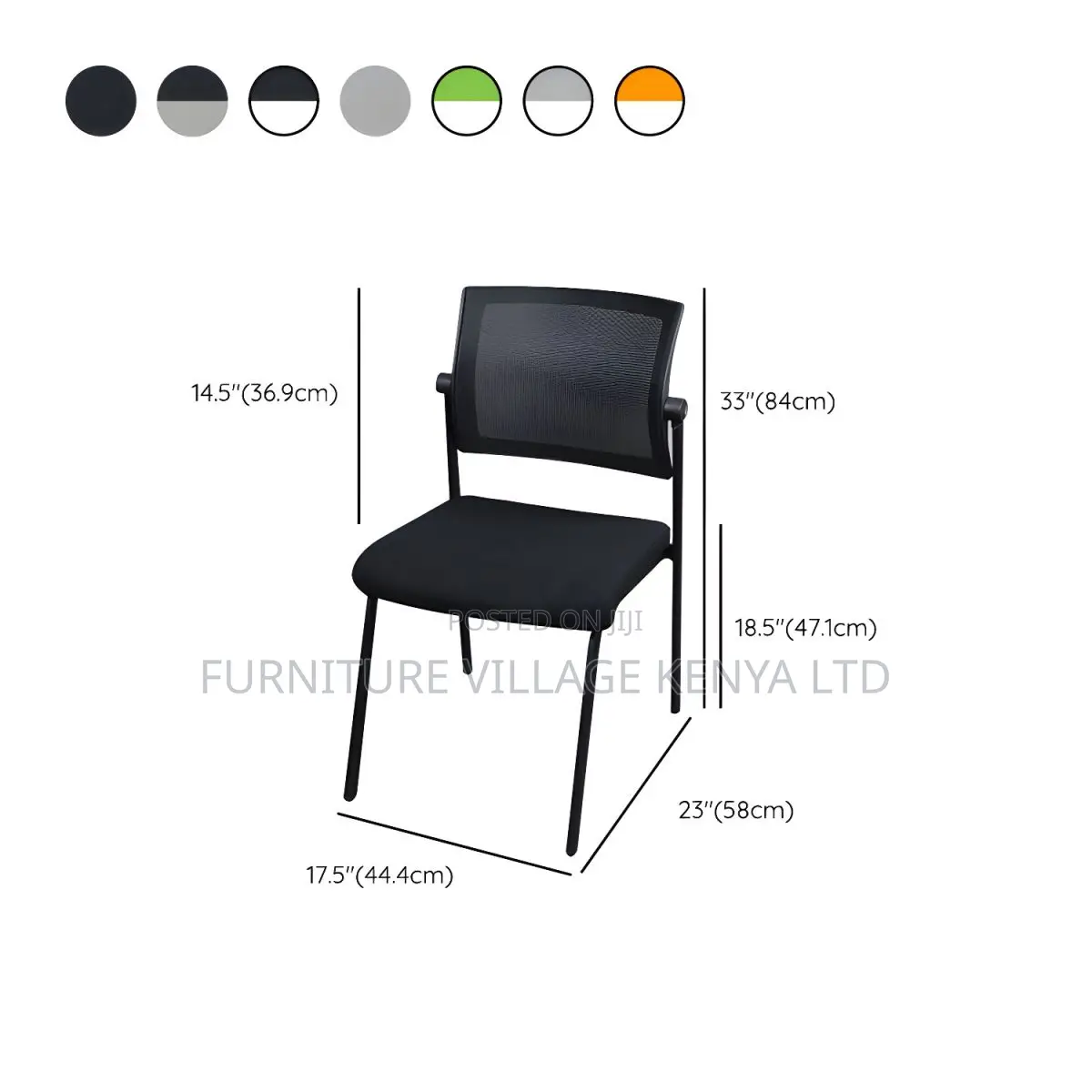 Office Chair:Lightweight Black Mesh Chair With Steel Legs