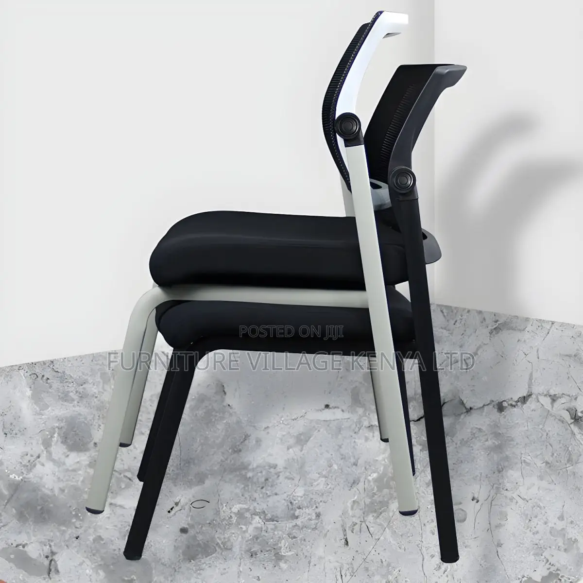Office Chair:Lightweight Black Mesh Chair With Steel Legs