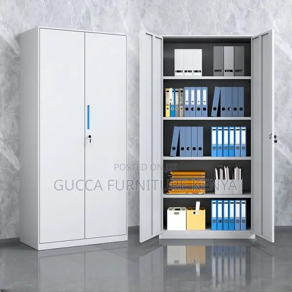 Cabinets; Gray-White 2-Door Metallic Filling Cabinet Unit