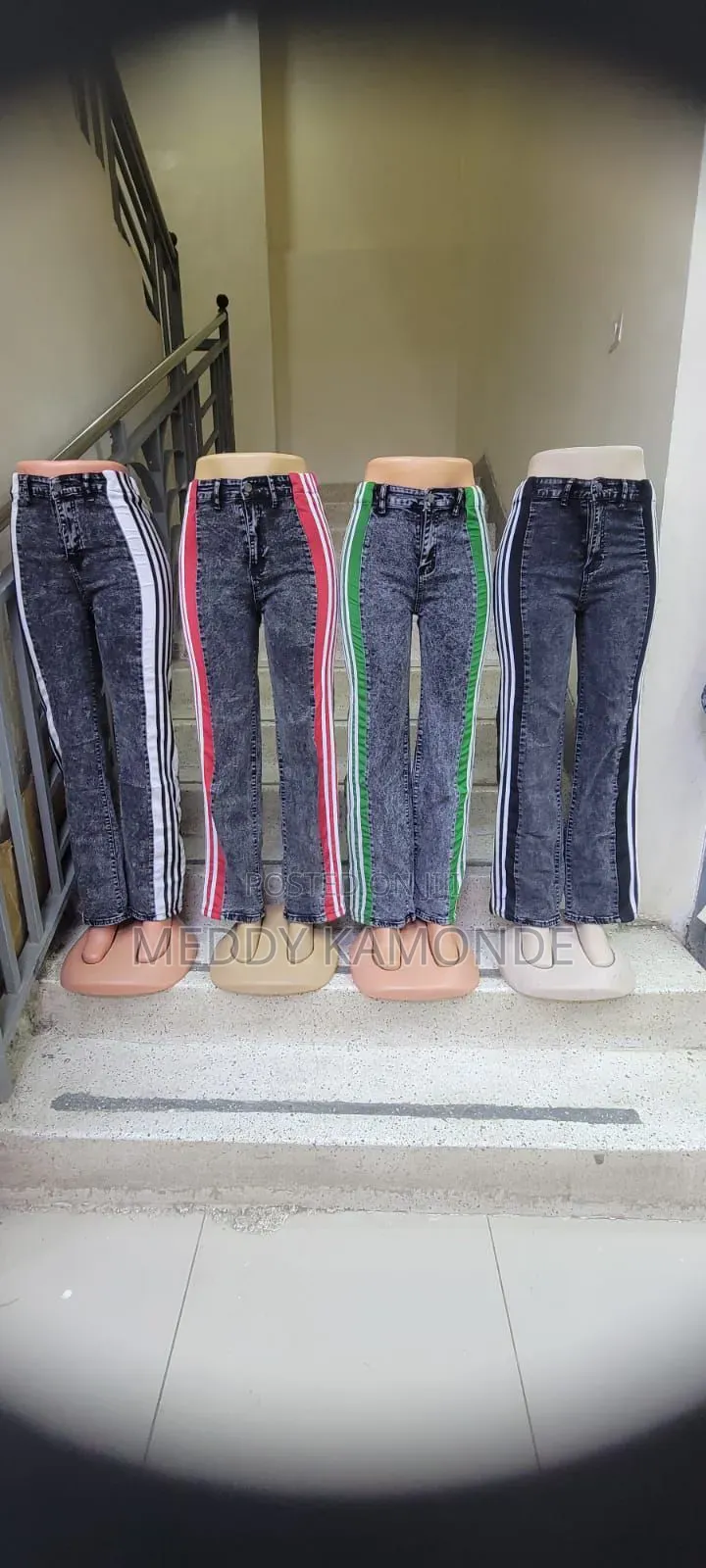Classy Stripe Red/Green Mummy Jeans