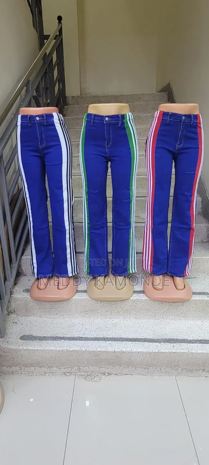 Classy Stripe Red/Green Mummy Jeans