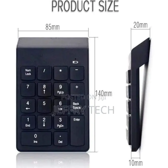 2.4ghz Mini Wireless Keyboard 18 Keys Numeric Keypad Compat