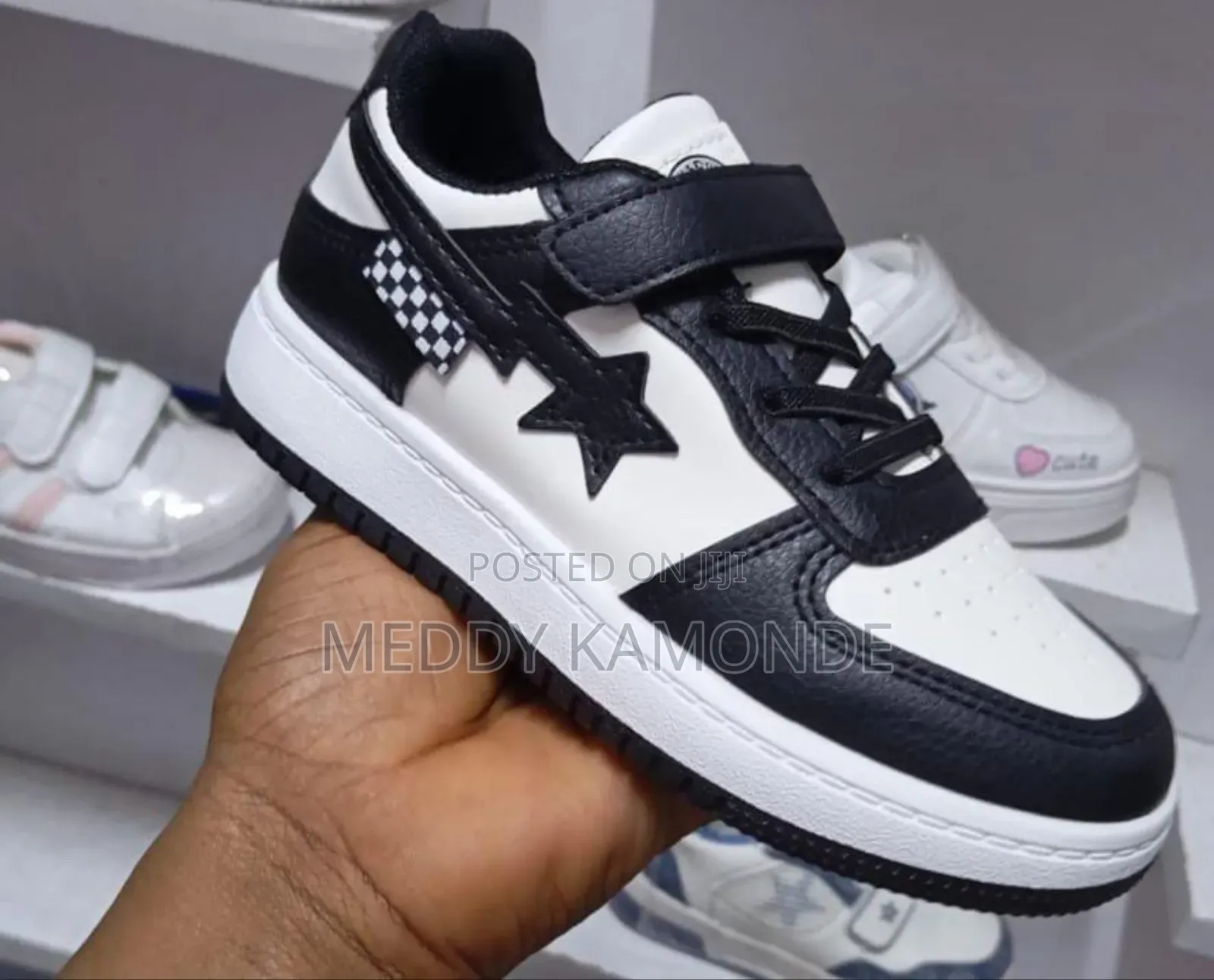 Black Maroon Kids Sneakers