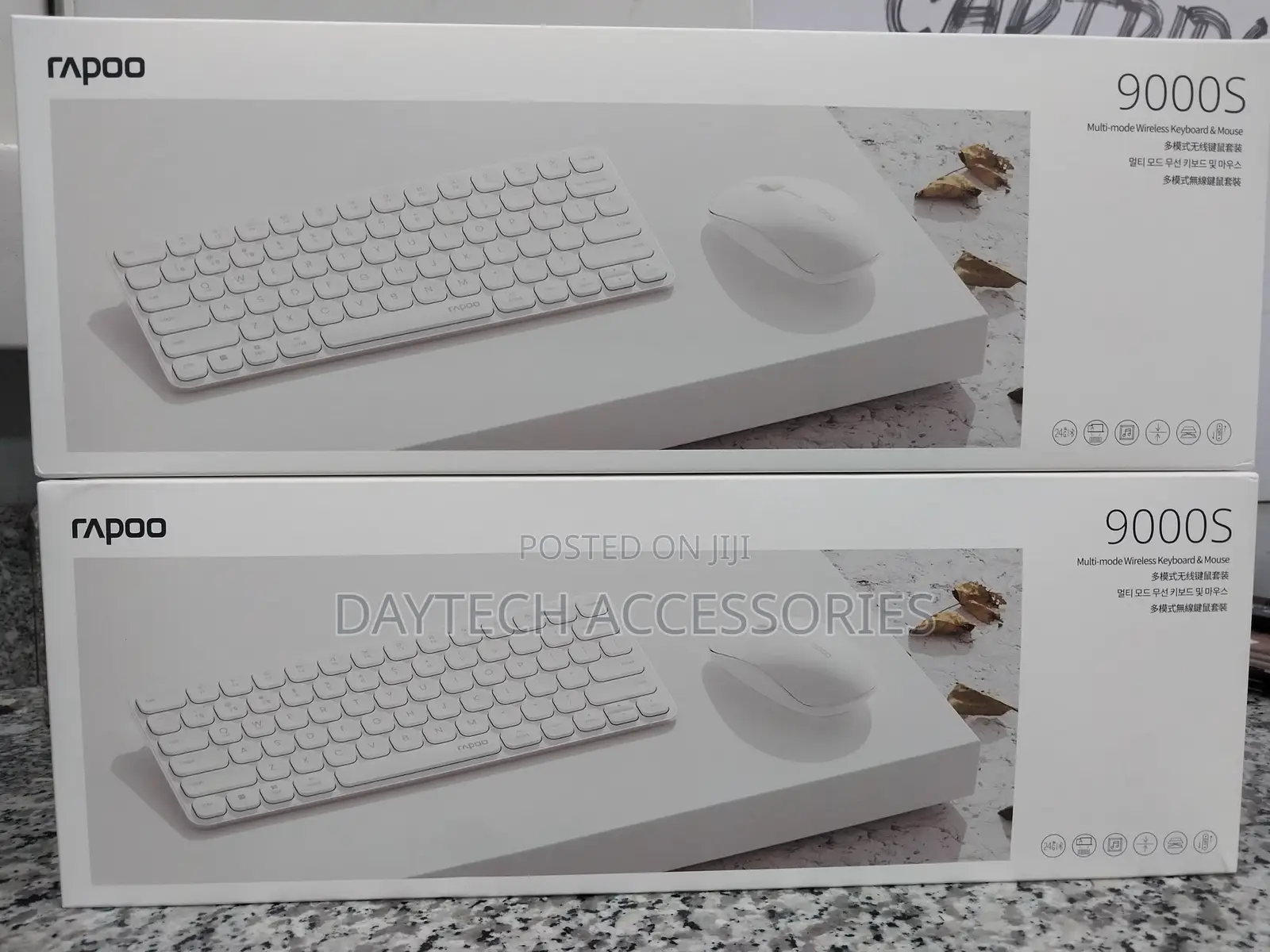 Rapoo - 9000s Portable Wireless Keyboard Mouse -White