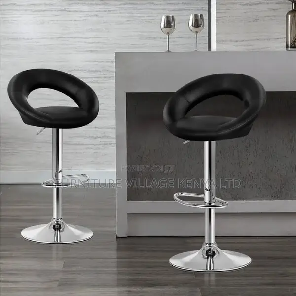 Office Stool:Tulip Base Round Leather Modern Office Stool