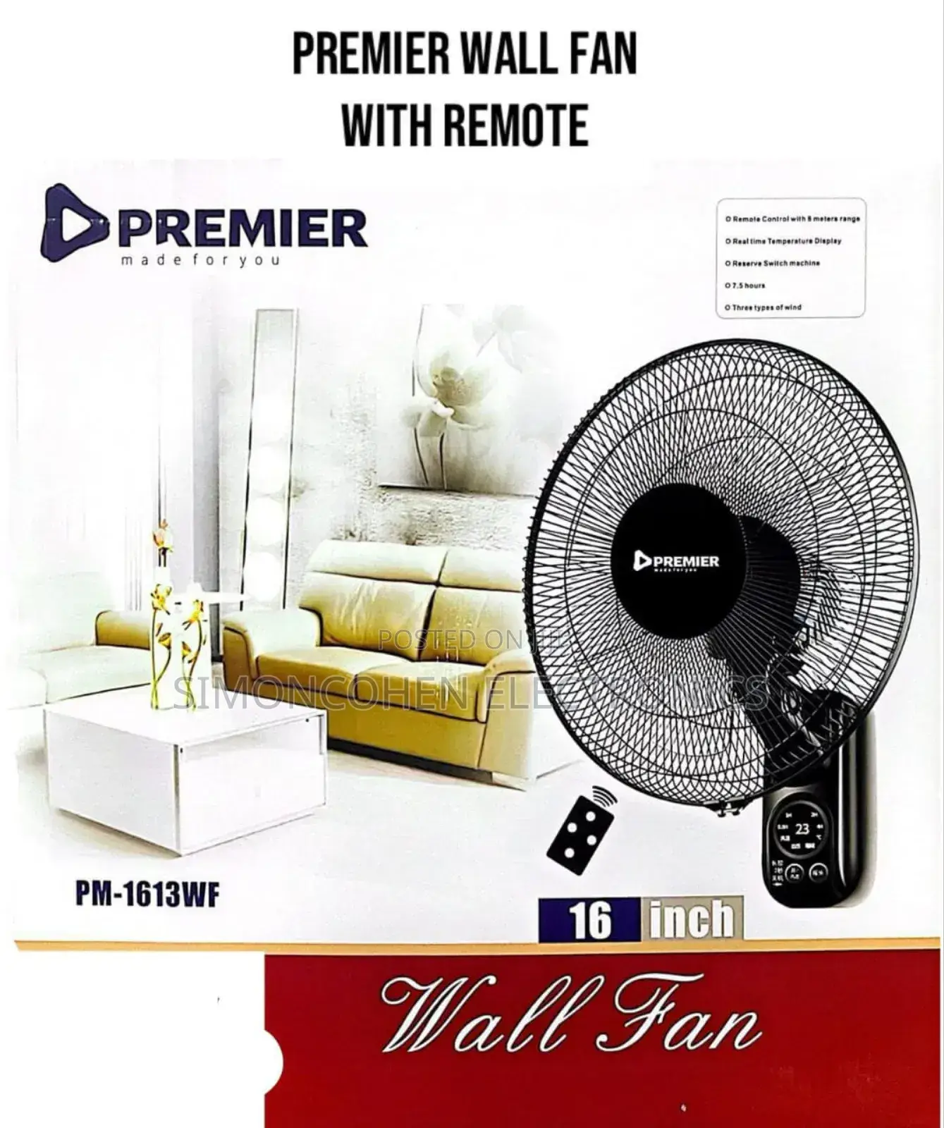 Premier 16 Inch Wall Fan