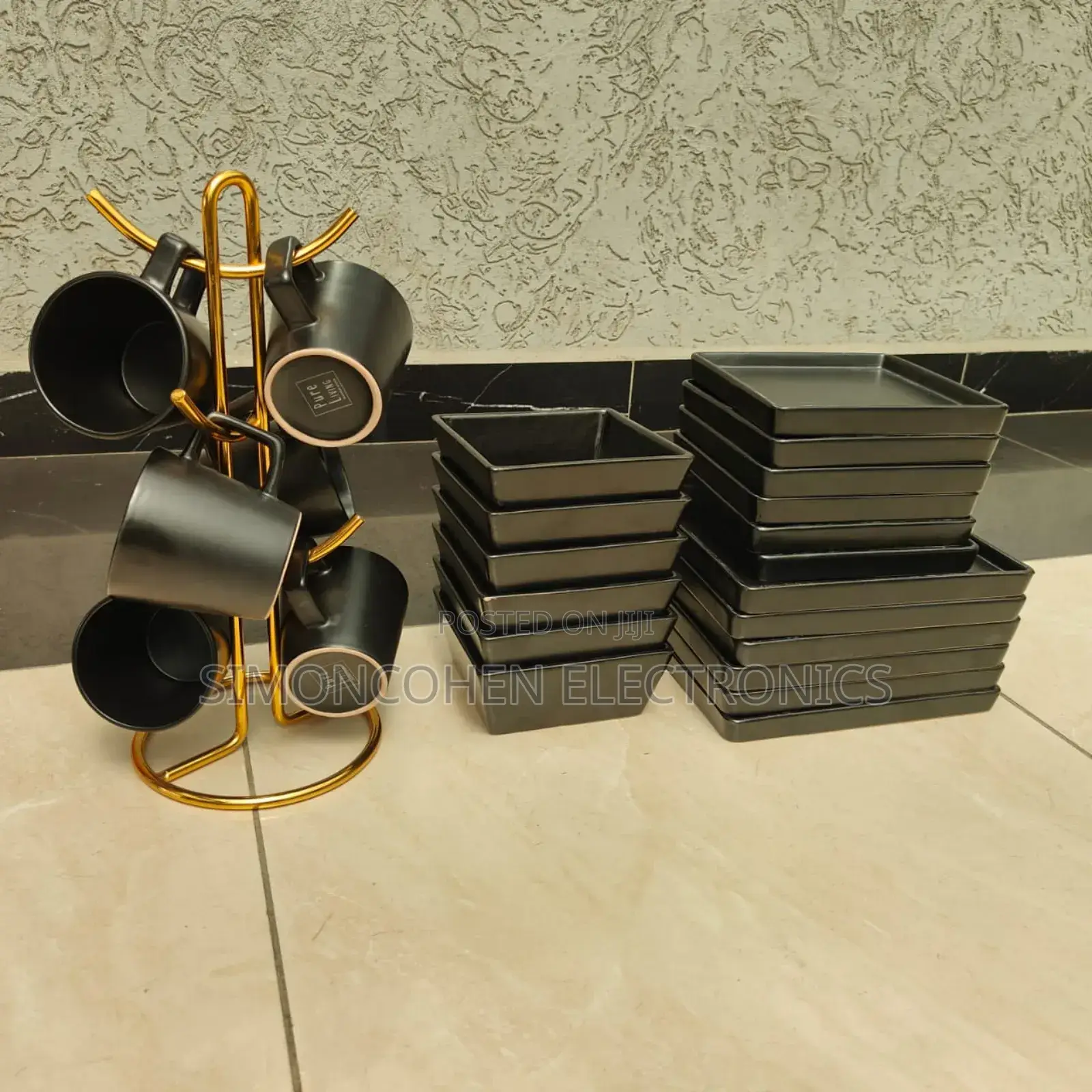 European Style Black Dinner Set