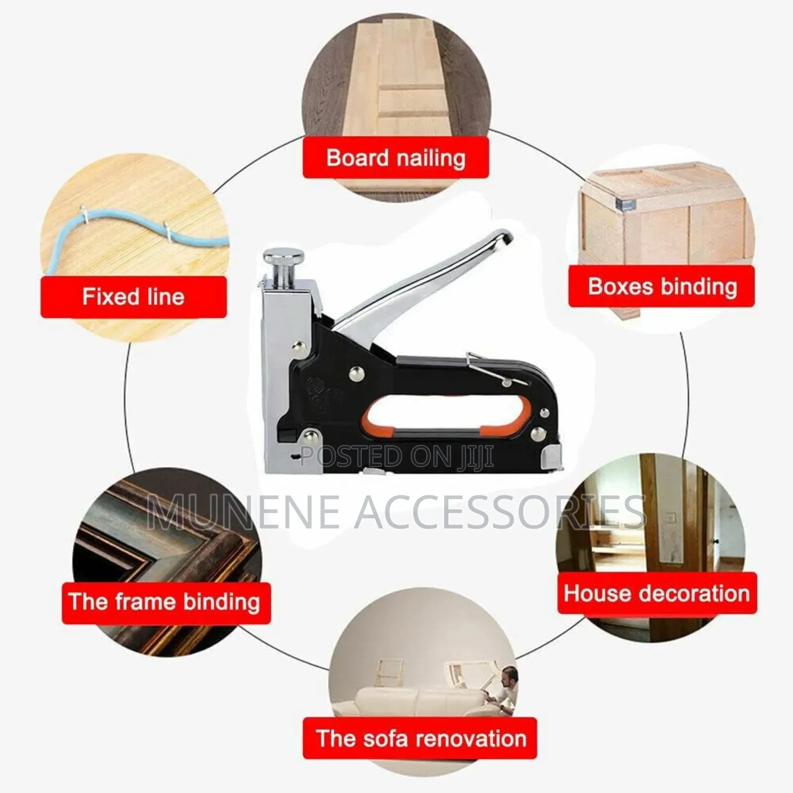 Heavy Duty Tacker Staple Gun Wood Craft Upholstery Stapler,