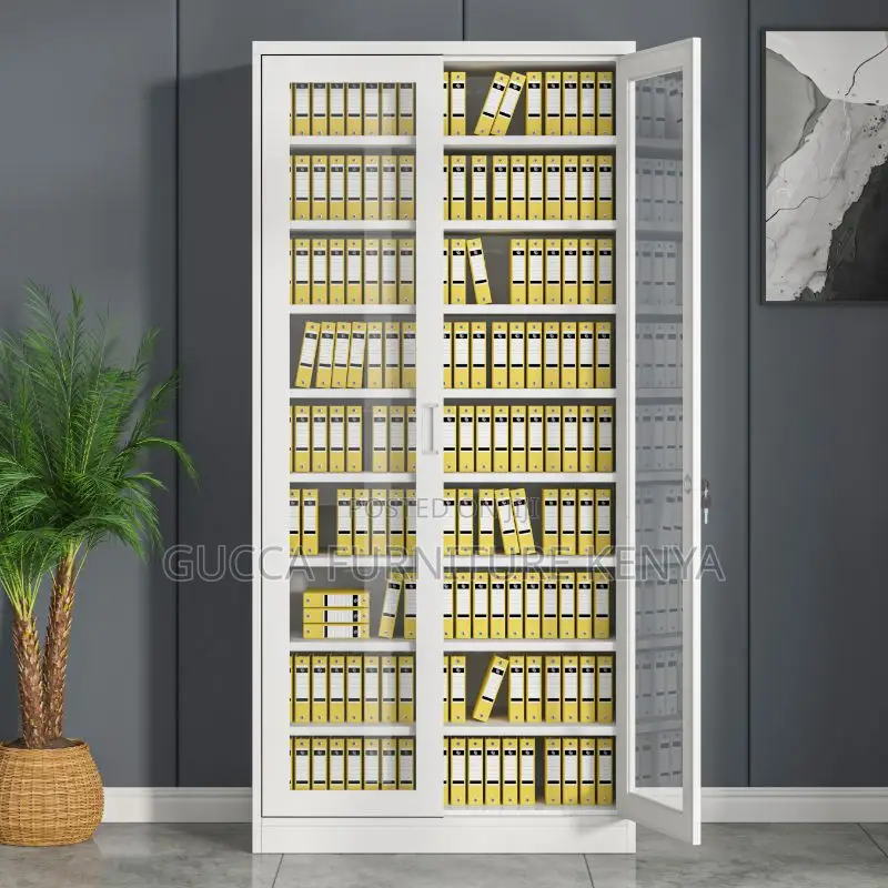 Office Cabinet:Adjustable Shelving White Color Storage Unit
