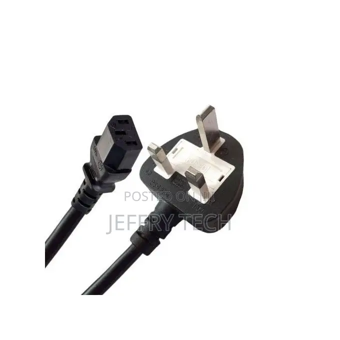 White Fused Computer Desktop Cpu and Monitor Power Cable